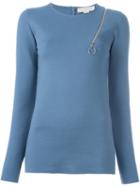 Stella Mccartney Shoulder Zip Jumper, Women's, Size: 40, Blue, Polyamide/spandex/elastane/wool