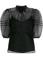 Alberta Ferretti Asymmetric Ruffle Blouse - Blue