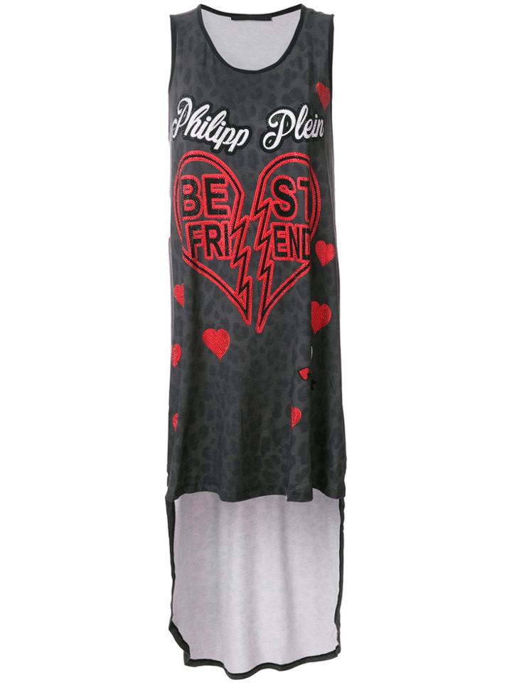 Philipp Plein Bombay Paradise T-shirt Dress - Grey