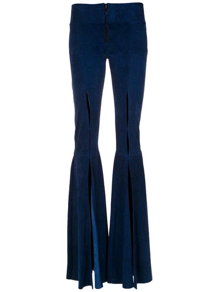 Andrea Bogosian Chamois Flared Trousers - Blue