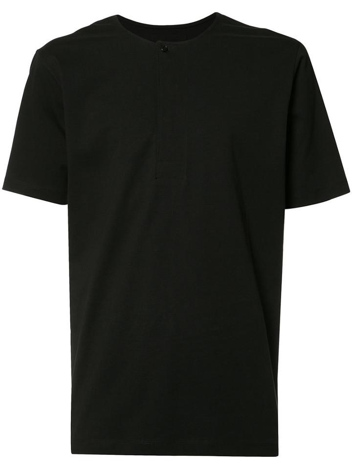 Lemaire Henley T-shirt, Men's, Size: Medium, Black, Cotton
