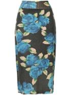 Msgm Floral Pencil Skirt - Multicolour