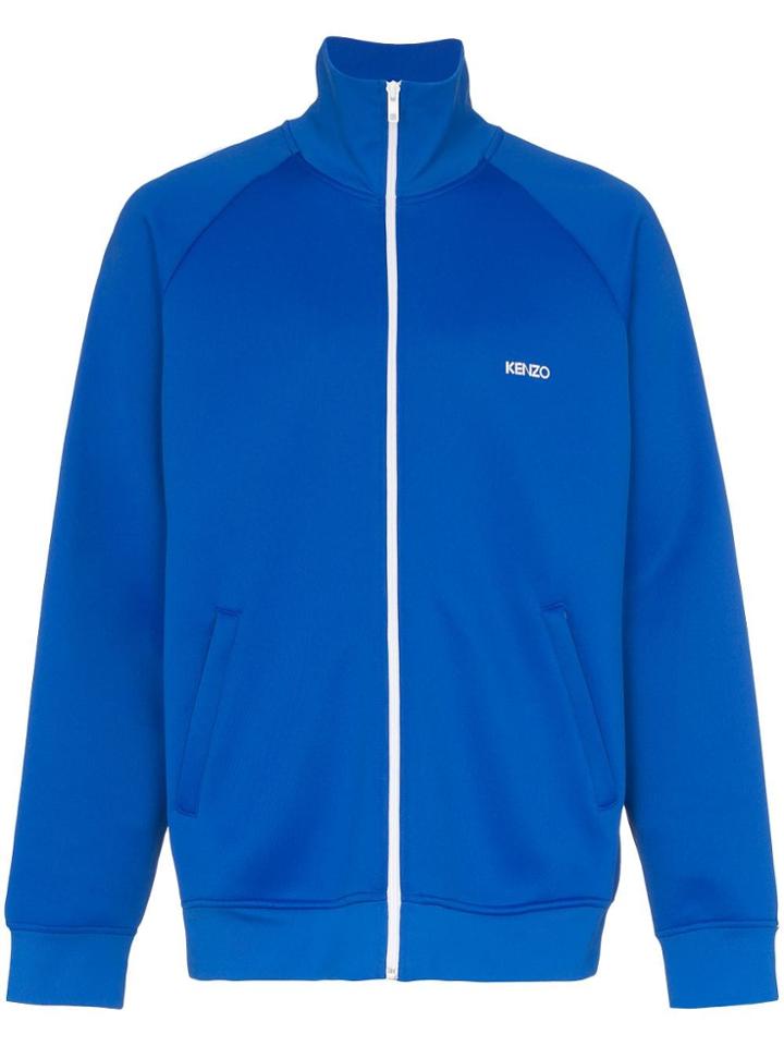 Kenzo Zip Up Stand Collar Track Jacket - Blue