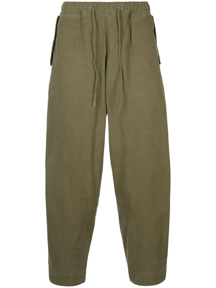 Gold / Toyo Enterprise Loose Fit Cropped Trousers - Green