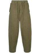 Gold / Toyo Enterprise Loose Fit Cropped Trousers - Green