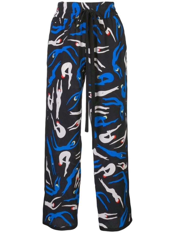 Dvf Diane Von Furstenberg Silhouette Print Cropped Trousers - Black