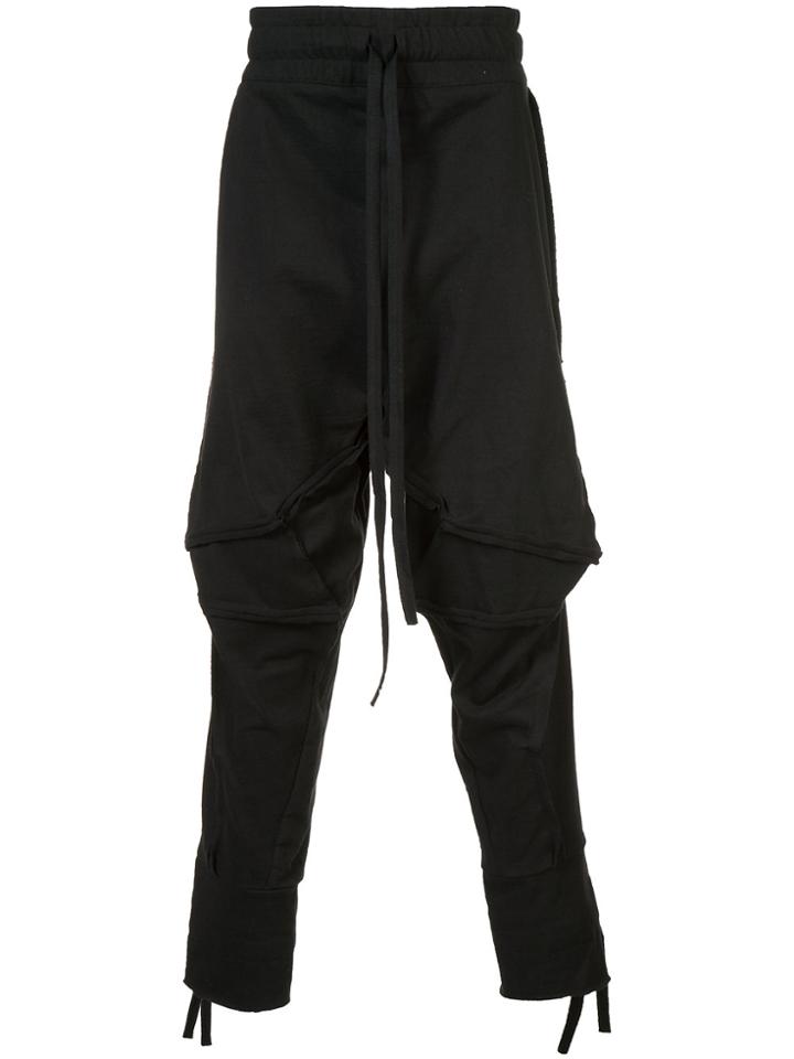 Barbara I Gongini Draped Panelled Trousers - Black
