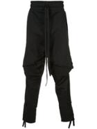 Barbara I Gongini Draped Panelled Trousers - Black