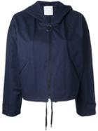 Cityshop - Hooded Bomber Jacket - Women - Cotton/polyester/nylon - One Size, Blue, Cotton/polyester/nylon