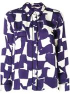 Bellerose Geometric Print Shirt - Pink & Purple