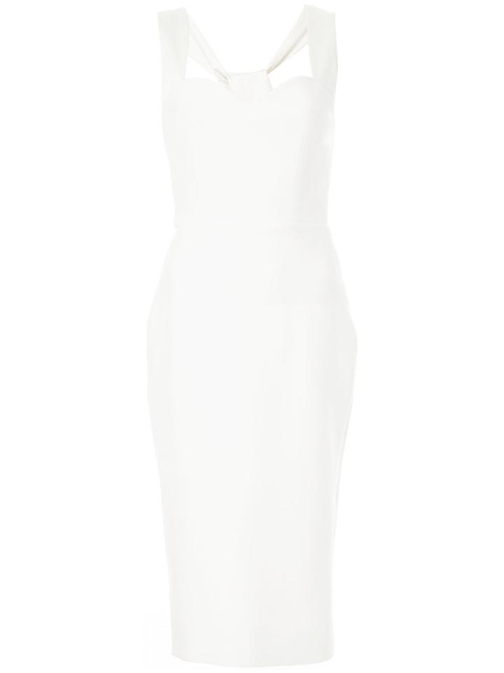 Victoria Beckham Cross-back Fitted Dress - White