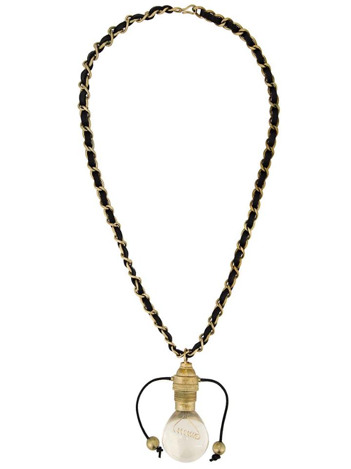 Chanel Vintage Light Bulb Motif Necklace - Black