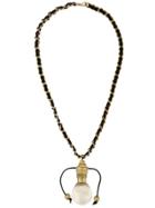Chanel Vintage Light Bulb Motif Necklace - Black