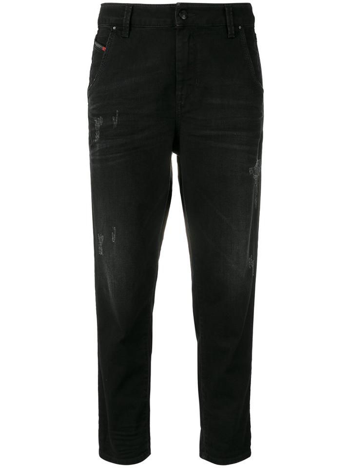 Diesel Cropped Jeans, Women's, Size: 24/32, Black, Cotton/spandex/elastane