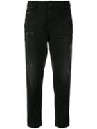 Diesel Cropped Jeans, Women's, Size: 24/32, Black, Cotton/spandex/elastane