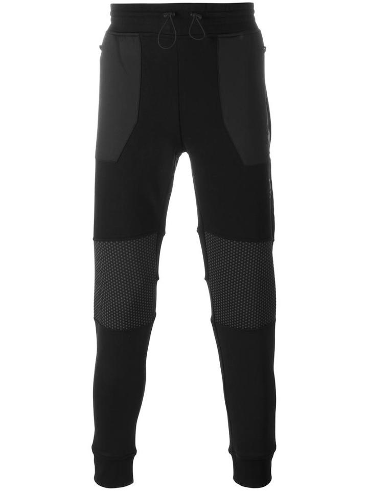 Hydrogen Dotted Knees Panel Sweatpants, Men's, Size: Medium, Black, Cotton/polyester/spandex/elastane