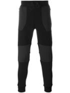Hydrogen Dotted Knees Panel Sweatpants, Men's, Size: Medium, Black, Cotton/polyester/spandex/elastane