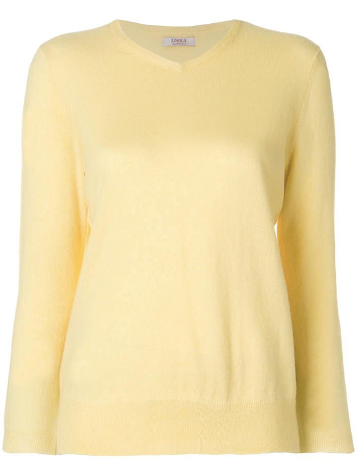 Liska Round Neck Jumper - Yellow & Orange