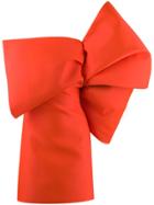 Saint Laurent Bow Asymmetric Short Dress - Orange