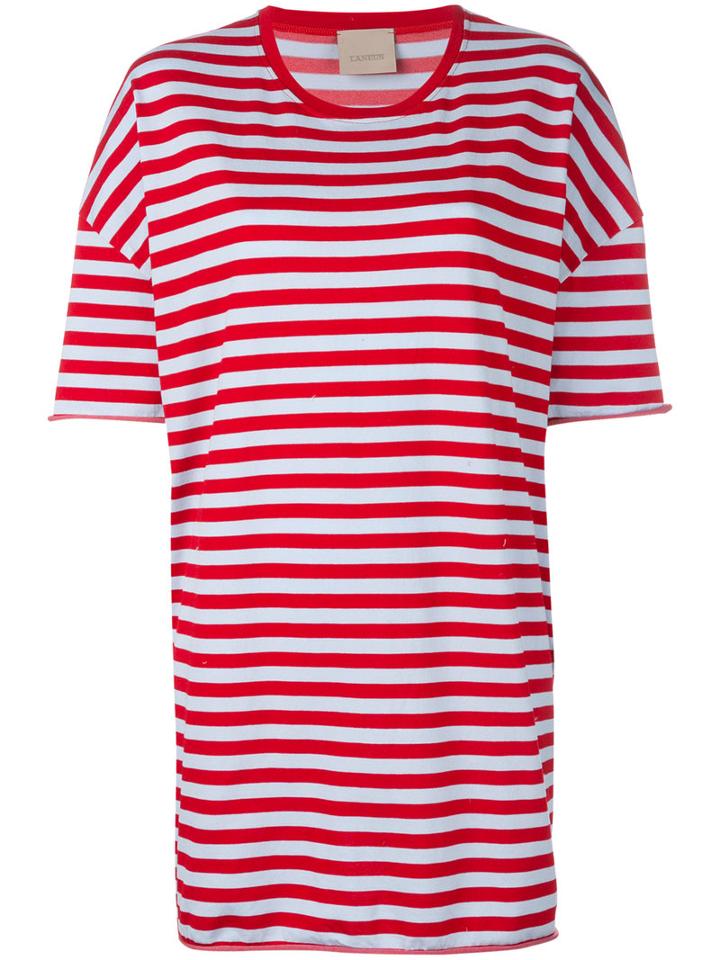 Laneus Striped Oversized T-shirt, Women's, Size: Small, Red, Cotton/polyamide