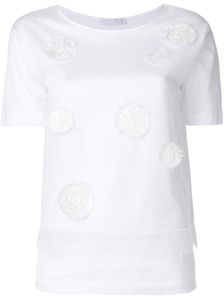 Fabiana Filippi Polka Dot Mesh Layered T-shirt - White