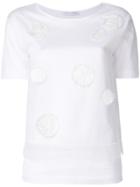 Fabiana Filippi Polka Dot Mesh Layered T-shirt - White