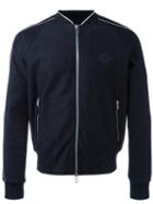 Emporio Armani Zip Front Bomber Jacket, Men's, Size: Xxl, Blue, Cotton/polyester/spandex/elastane