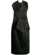 P.a.r.o.s.h. Strapless Midi Dress - Black