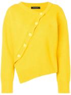 Cédric Charlier Asymmetric Knitted Jumper - Yellow