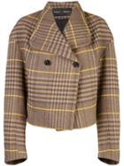 Proenza Schouler Oversized Wool Plaid Jacket - Brown
