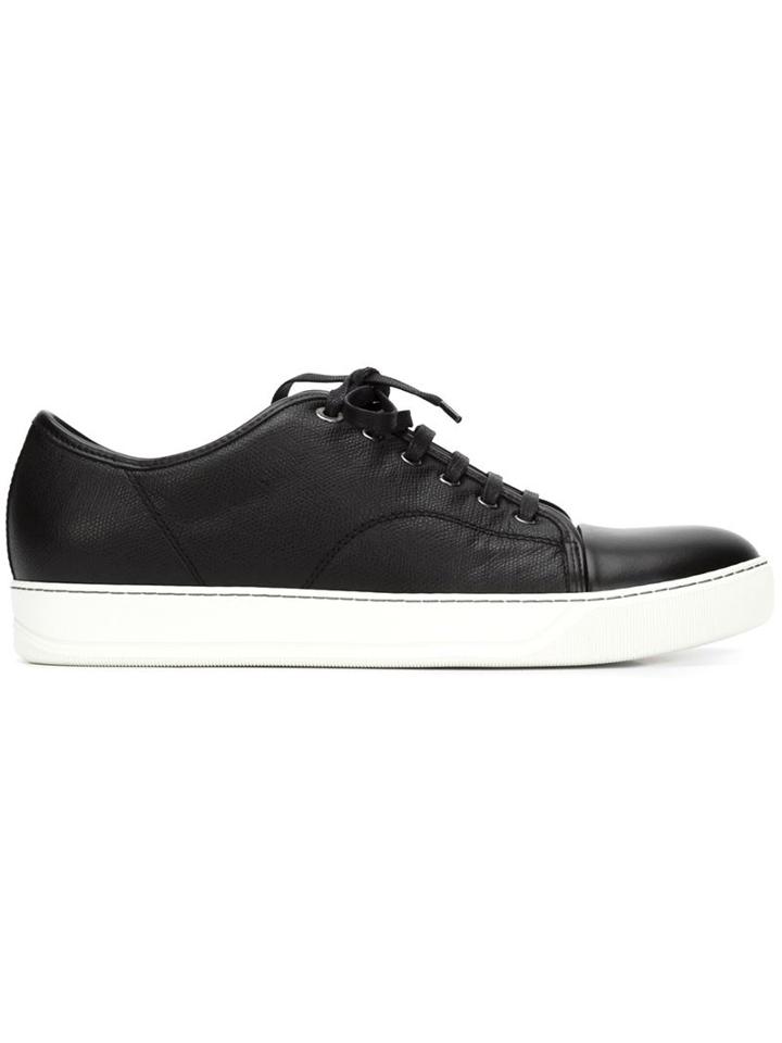 Lanvin Classic Lace-up Sneakers, Men's, Size: 8, Black, Calf Leather/lamb Skin/rubber