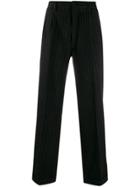 Maison Margiela Pinstripe Wide-leg Trousers - Black