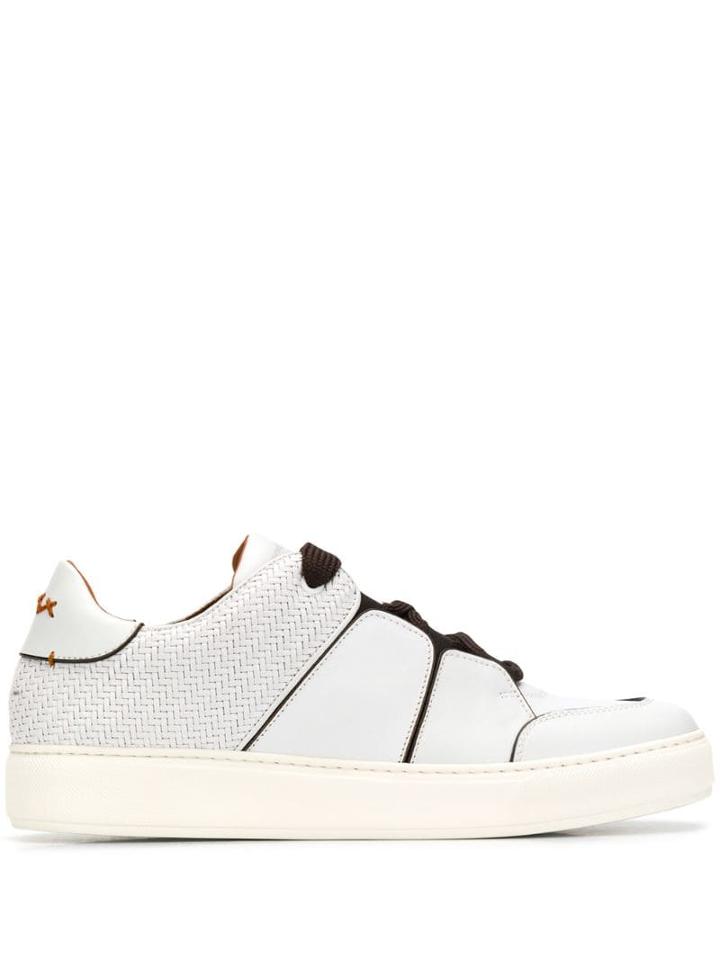 Ermenegildo Zegna Panelled Lace-up Sneakers - White