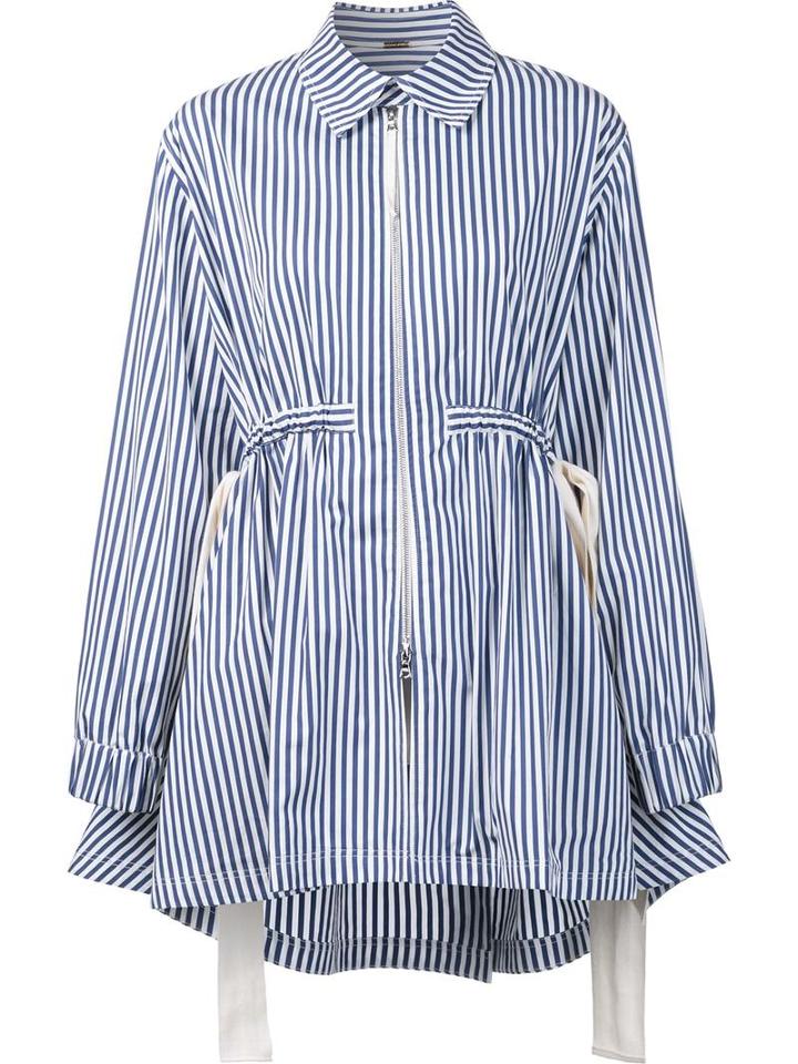 Adam Lippes Side Tie Striped Anorak, Women's, Size: Small, Cotton