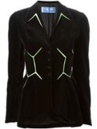 Thierry Mugler Vintage Velvet Silk Insert Jacket, Women's, Size: Small, Black
