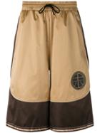 Astrid Andersen - Satin Panel Track Shorts - Men - Polyester - L, Nude/neutrals, Polyester