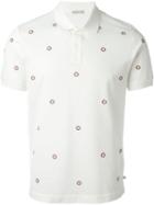Moncler Logo Embellished Polo Shirt, Men's, Size: Large, Nude/neutrals, Cotton