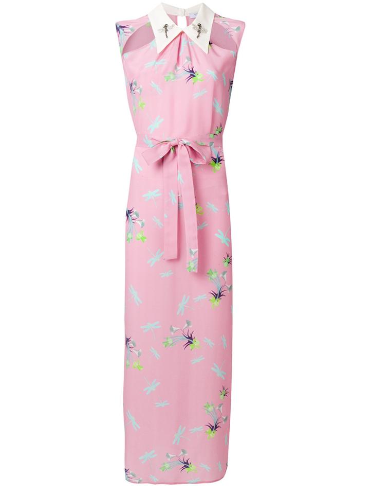 Vivetta Dragonfly Print Shirt Dress - Pink & Purple