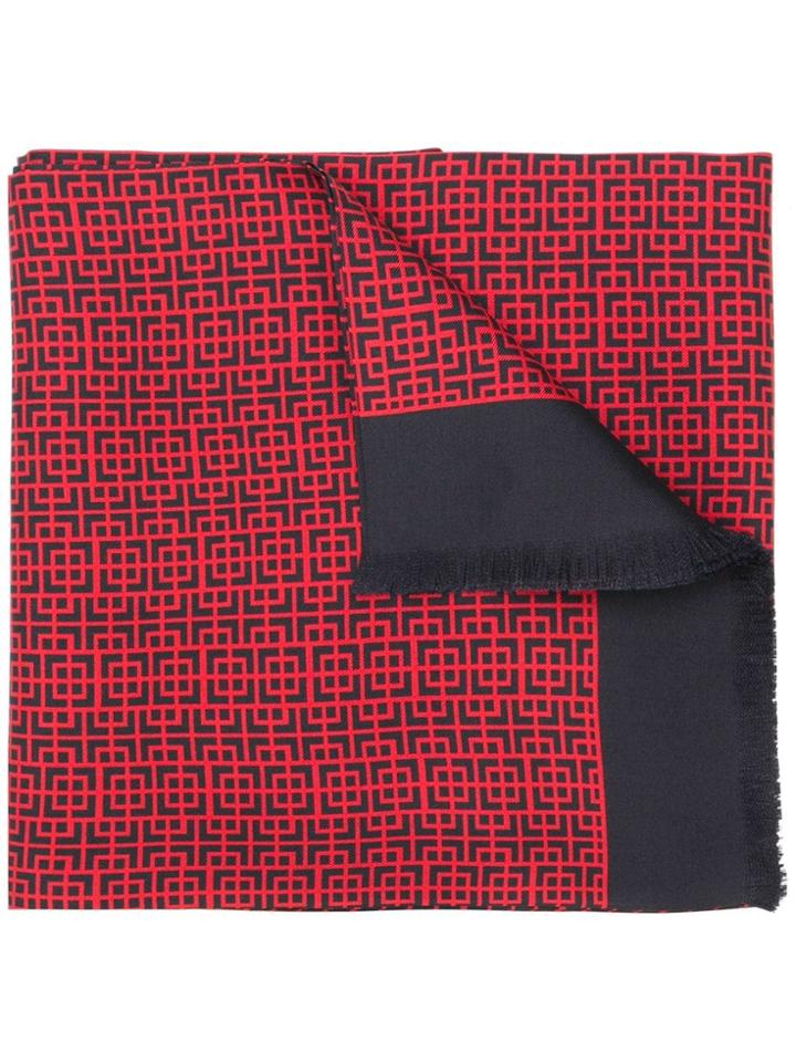 Mp Massimo Piombo Geometric Pattern Scarf - Red