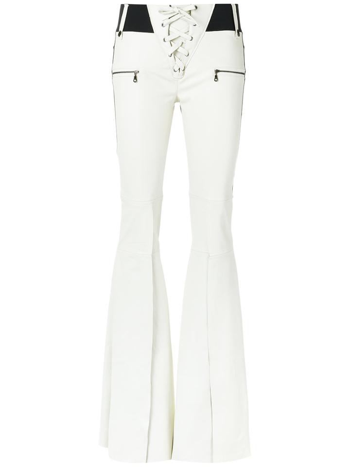 Andrea Bogosian - Wide Leg Trousers - Women - Leather - P, White, Leather