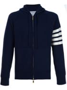 Thom Browne Knitted Zip Hoodie - Blue