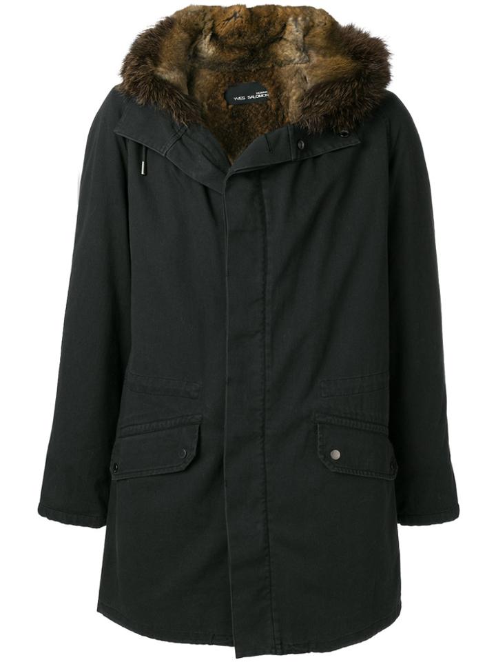 Yves Salomon Trimmed Parka - Black