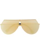 Fendi Eyewear Aviator Flat Sunglasses - Metallic