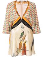 Vionnet Color Block Printed Blouse - Nude & Neutrals