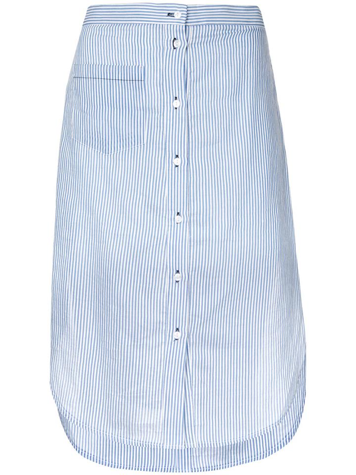 Bassike Striped Strapless Blouse, Women's, Size: 10, White, Silk/cotton/linen/flax