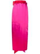 William Vintage Bow Straight Maxi Skirt - Pink