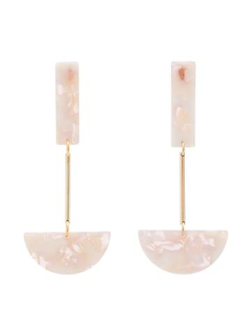 Iuo Marbled Geometric Drop Earrings - Pink