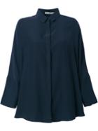 Martha Medeiros - Oversized Janaina Shirt - Women - Silk - One Size, Blue, Silk