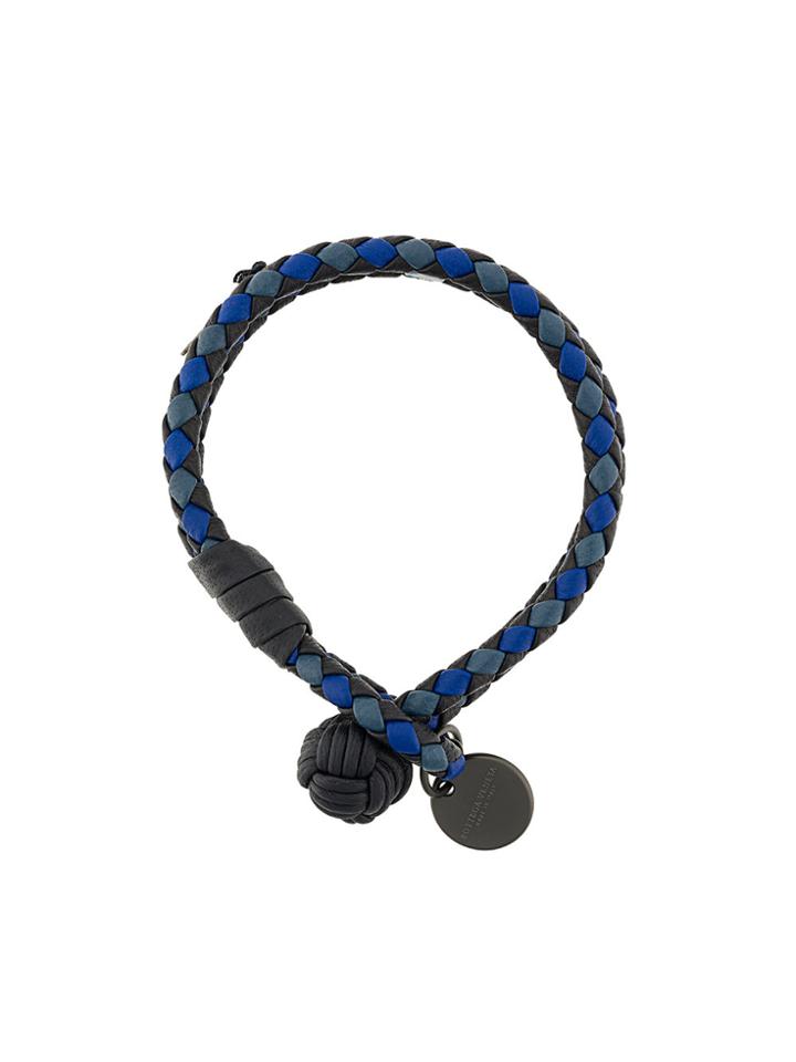 Bottega Veneta Tourmaline Cobalt Blue Intrecciato Lamb Club Bracelet