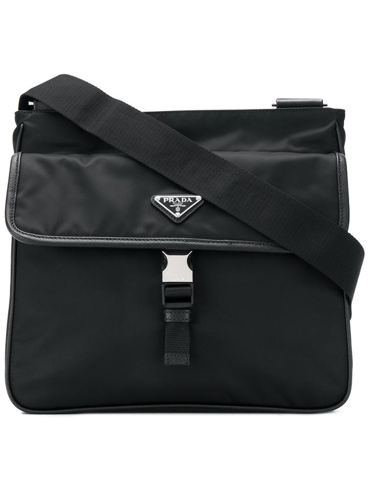 Prada Classic Logo Messenger Bag - Black